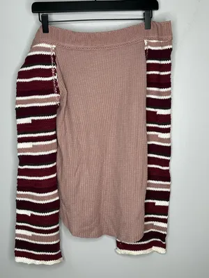 Altar’d State Samantha Waffle Sweater Sleeve Top Pink and Burgundy Size M thumbnail 3