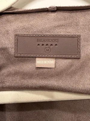 BLANKNYC Brown Faux Suede Draped Moto Jacket 76X-9020NO Womens Size Medium thumbnail 2