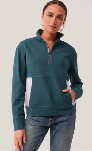Pact Perfectly Lightweight Quarter Zip in Grape Leaf/Wild Orchid thumbnail 1
