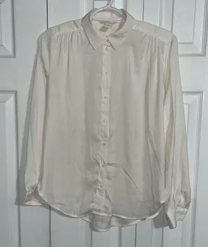 H&M Sheer Striped Button-Up thumbnail 1