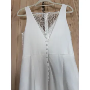 NWT Lulus Long-Lasting Love Ivory Lace V-Neck Mermaid Dress Wedding Bride Size L thumbnail 6