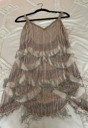 ASOS Miss Selfridge embellished gold mini dress thumbnail 5