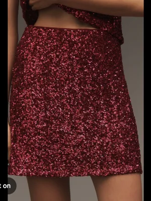 Anthropologie Tilda Sequin Mini Slip Skirt thumbnail 2