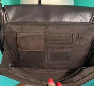 Faux leather Messenger/hand Bag Brown thumbnail 4
