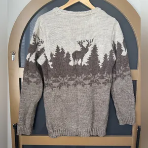 Gesvages Women’s Brown&Cream Reindeer Sweater One Size thumbnail 5