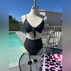 Amazon 🔥🔥High Waisted Two Pieces Polka Dots Swimsuit thumbnail 6