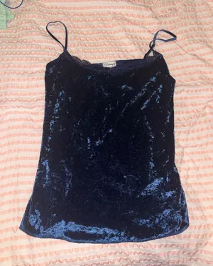 P.J. Salvage crush velvet lace cami top thumbnail 1