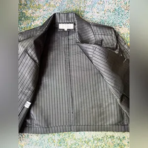 Vintage Cassidy silk pinstripe cropped button bolero jacket, size 6 thumbnail 11