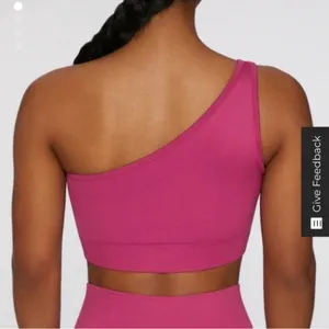 Bo+Tee One Shoulder Sports Bra Women’s Size Medium Pink thumbnail 7