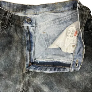 Wrangler Festival Jean Shorts Size 34" Cutoff Hand Painted Bleach Dyed‎ Cotton thumbnail 3
