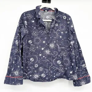 Joules Womens Celestial Sun Moon Sky Star Napwell Whimsigoth Top Navy Size M thumbnail 1
