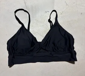 Aerie black scoop bikini swim top large thumbnail 1