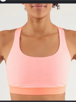 lululemon athletica Scoop-Neck Sports Bra - Coral Pink thumbnail 1