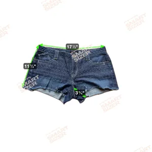 AQUA Women's Denim Shorts Dark Wash Embroidered Frayed Hem Size 30 thumbnail 5