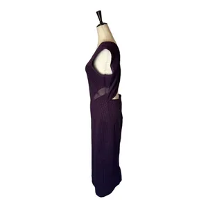 Opening Ceremony Dress Women‎ Large Purple Plum Cut Out Thalia Puckered Midi NWT thumbnail 7
