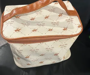 Beverly Hills Polo Club Cream and Brown Patterned Makeup bag thumbnail 1