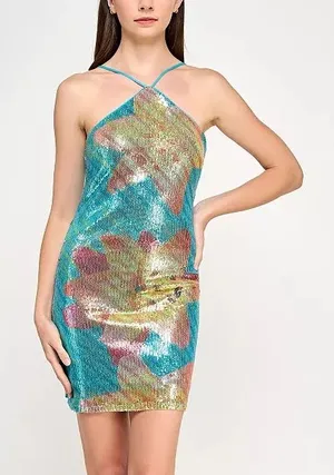 sequin mini dress thumbnail 1