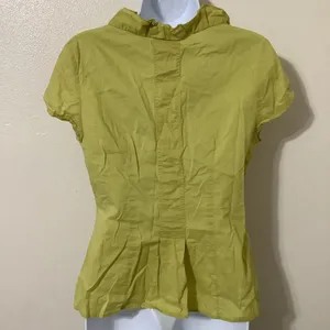 Vintage Y2K Green Fairycore Cottagecore Fairy Ruffle Cotton Button Up‎ Top Sz 10 thumbnail 7