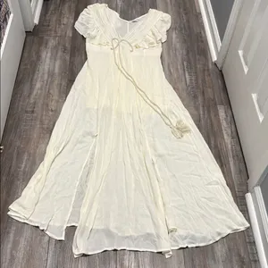 NWT BALTIC BORN IVORY JENNIFER DEEP V-NECK MAXI BOHO DRESS/Maternity SIZE SMALL thumbnail 9
