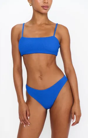 Show Me Your Mumu Silvana Bikini Bottom size Small S Cobalt Blue Scrunch nwot thumbnail 1