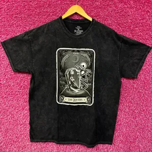 Nightmare before Christmas Lovers tarot card tee size 2xl. thumbnail 1