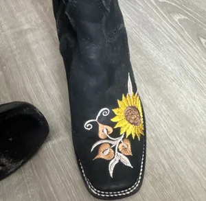El General Black Sunflower Western Boots Size 7 thumbnail 3