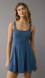 NWT American Eagle Outfitters Women’s Mini Dress Scoop Neck Blue Size XS thumbnail 1
