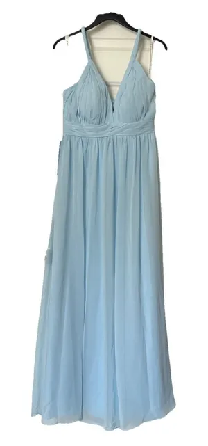 Azazie Sky Blue Size C 6/8 Braided Strap Maxi Dress Bridesmaid Prom Occasion thumbnail 1