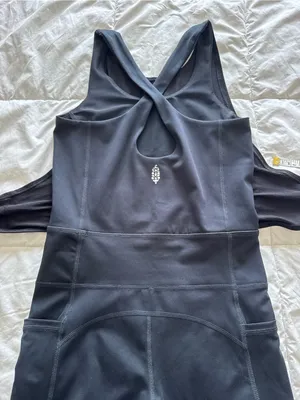 Free People Black Racerback Runner Runsie Athletic Onesie Romper XS NWOT thumbnail 8