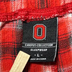 Ohio State Buckeyes Plaid Lounge Pants Sleepwear Joggers Size L‎ Red White thumbnail 7