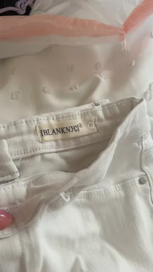 Revolve Blank NYC White Fringe Jeans thumbnail 4
