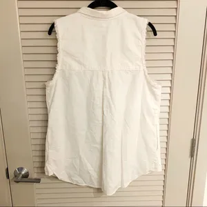 Free People Linen Sleeveless Button Down - Ivory - Large thumbnail 4