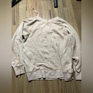 Aerie small oversized sweatshirt long sleeve tan/brown thumbnail 6