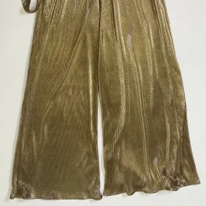 SHOW ME YOUR MUMU Jane Jumpsuit Gold Metallic Wrap Tie‎ Waist Party Glam Small thumbnail 10