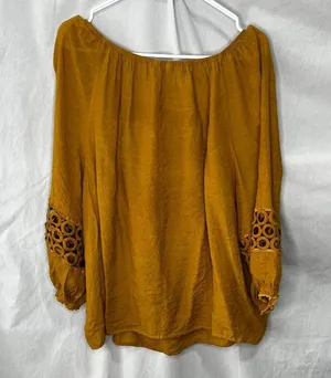 Cato Mustard Yellow Lightweight Blouse Shirt XL thumbnail 2