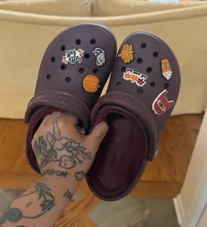 CROCS Wine Slip-On Clogs with Fall Decorative Jibbitz thumbnail 1