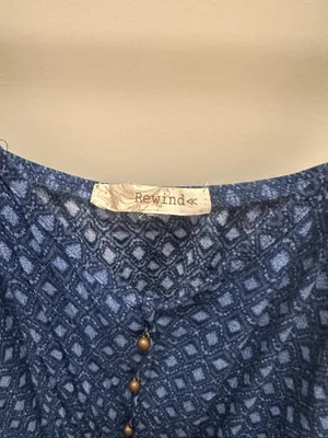 Blue Patterned Flowy Dress thumbnail 5