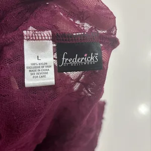 Frederick's of Hollywood Lace Chemise burgundy size L thumbnail 6