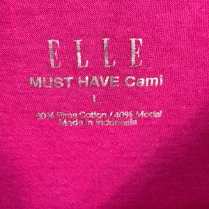 Elle Pink Lace Trim Tank Top Cami Spaghetti‎ Straps Boho Y2K Womens Large Glam thumbnail 2