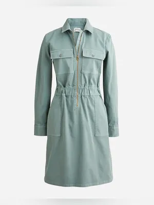 J Crew Long-sleeve zip-front chino dress size 10 thumbnail 6