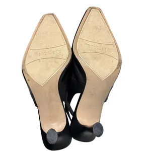 Franco Sarto Marcy Black Leather Slingback Pointed Toe Flare Heel Pumps 7M thumbnail 10