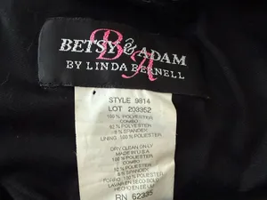 Betsy & Adam Y2K Whimsigoth Black Halter Ruffle Cascade Mini Dress Sz 12 thumbnail 4