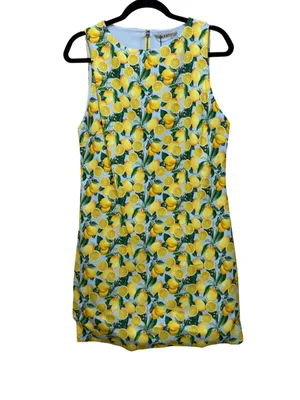 Alice + Olivia Clyde Lemon Print A-Line Shift Dress NWT Size 10 thumbnail 4