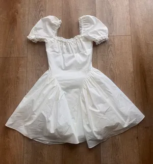 House of CB white mini dress with lace trim, size XS thumbnail 1