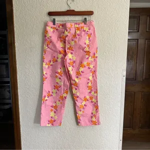 Lilly Pulitzer Crop Pants Pink 6 Women Floral Bi-Stretch Tropical Summer thumbnail 9