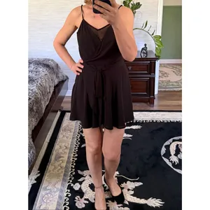 Express Black Wrap Romper Skort Adjustable Straps Size 6 thumbnail 2