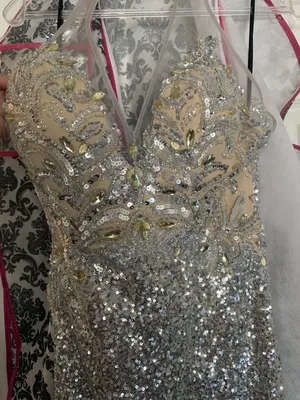 Silver Sequin Prom Dress thumbnail 6