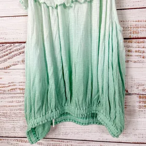 Free People Cora Lee Green and White Off the Shoulder Ombré Top, EUC, Medium thumbnail 13