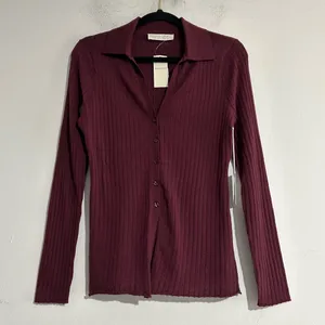 Abercrombie & Fitch 100% Merino Wool Ribbed Collared Sweater Preppy Academia thumbnail 1