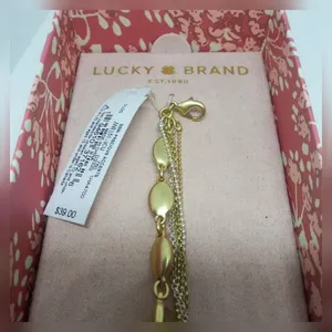 NWT Lucky Brand Gift Boxed Gold Multi Strand Layered Citrine Bracelet thumbnail 3
